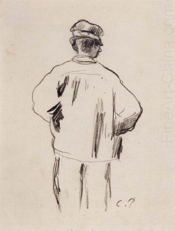 Camille Pissarro Rear View for a man in a smock china oil painting image